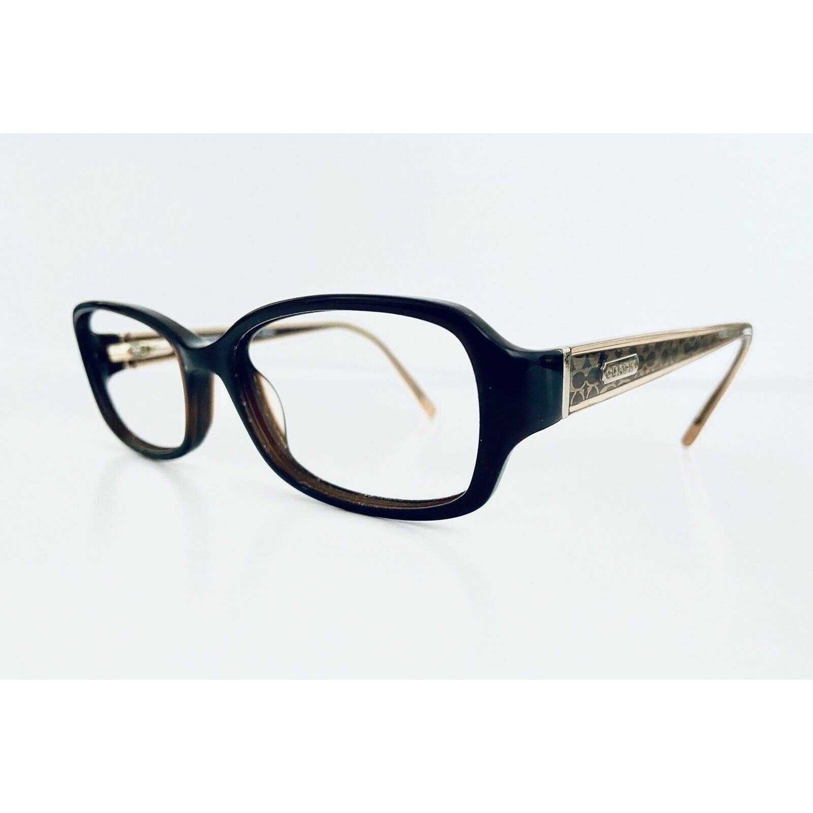 Coach Brown Rectangular Frame Glasses